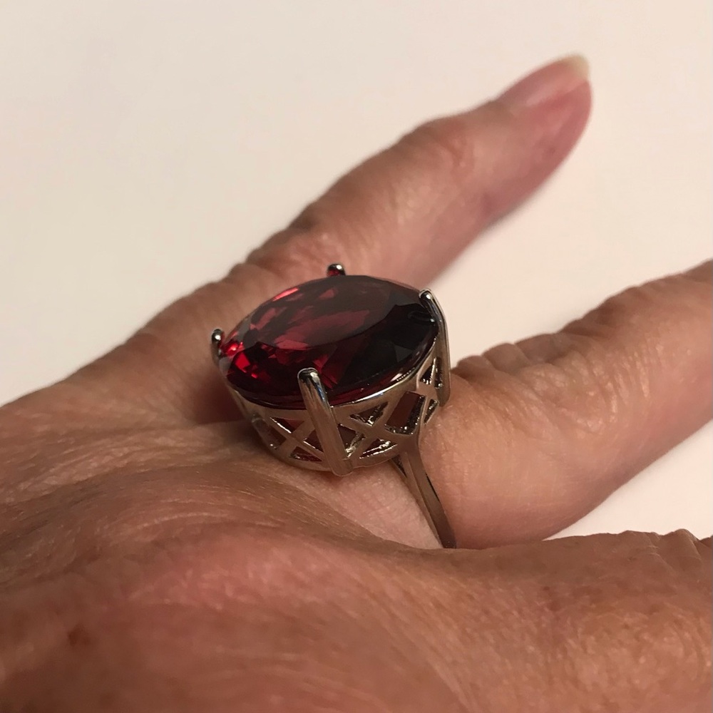 Garnet 925 Sterling Silver Ring